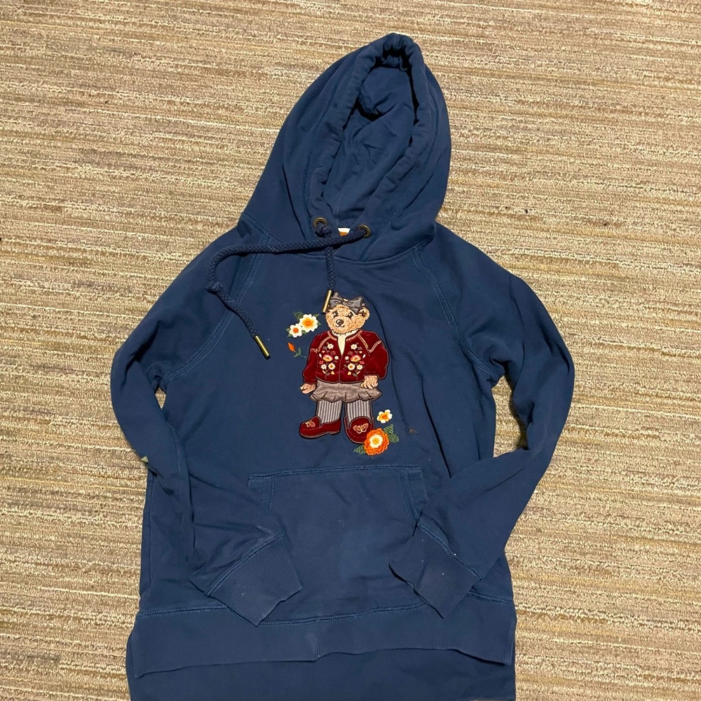 hoodie navy size small with cute bear embroidery
